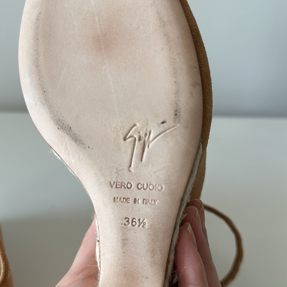 AUTHENTIC Giuseppe Zanotti Suede Wedges Size US 6.5/ EU 36.5 - Picture 8 of 9